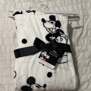 Disney Black and White Mickey Mouse Plush Blanket